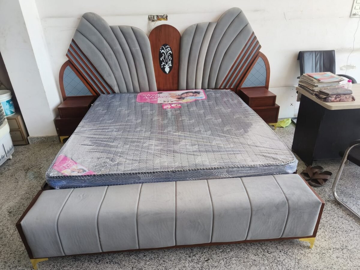 Luxury King Size Bed with Designer Headboard